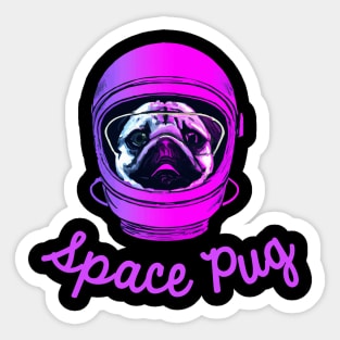 Space Pug Dog Owner Pugs Funny Dog Sticker